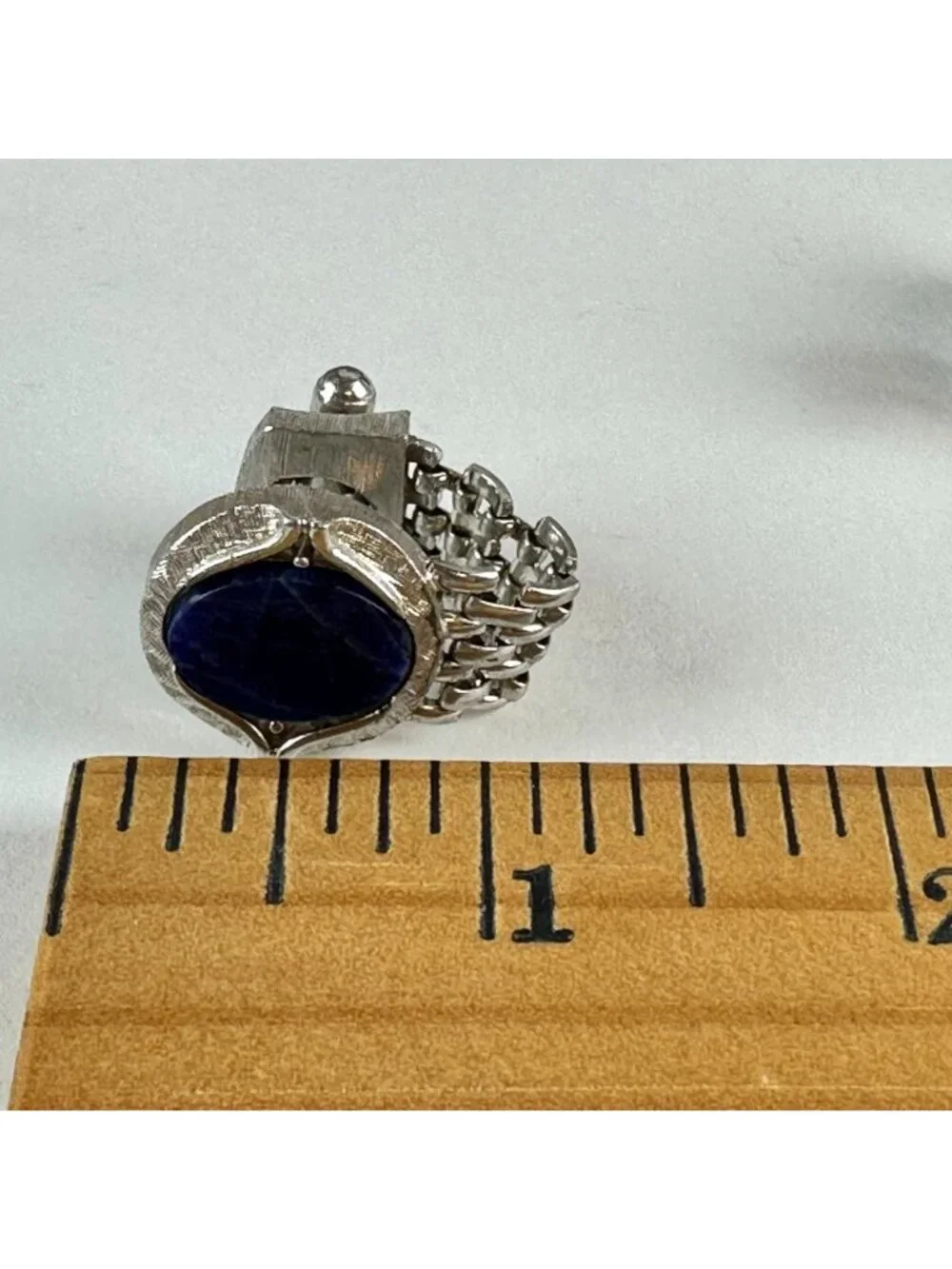 Vintage Swank Sodalite Cuff Links Silver Tone